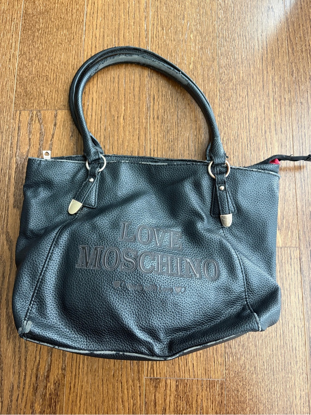 Love Moschino Black Pebbled Logo Tote